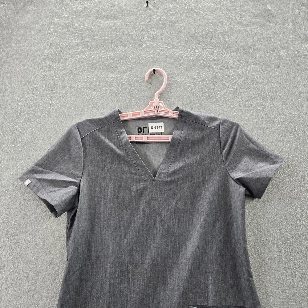 FIGS Women Scrub Top XXS‎ Gray PO#1568 Short Sleeve